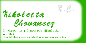 nikoletta chovanecz business card